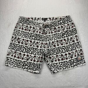 Reyn Spooner Swim Trunks Floral Print Drawstring Size 40 READ